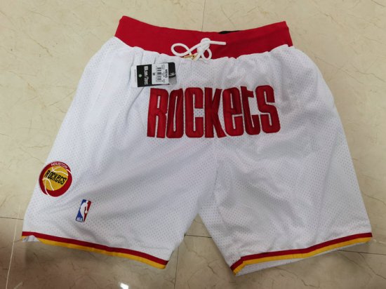 NBA Houston Rockets just don shorts blanc simple